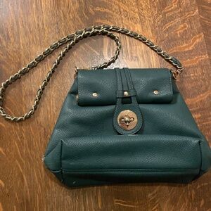 Vintage Crossbody Forest Green Leather Bag